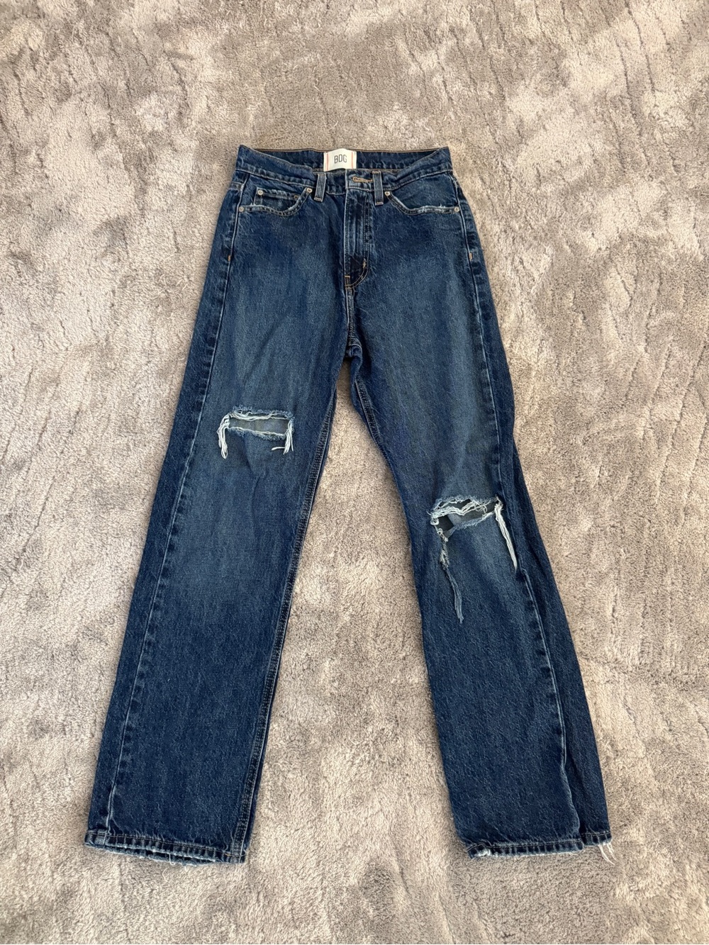 BDG Dark Wash Distressed Cowboy Jeans